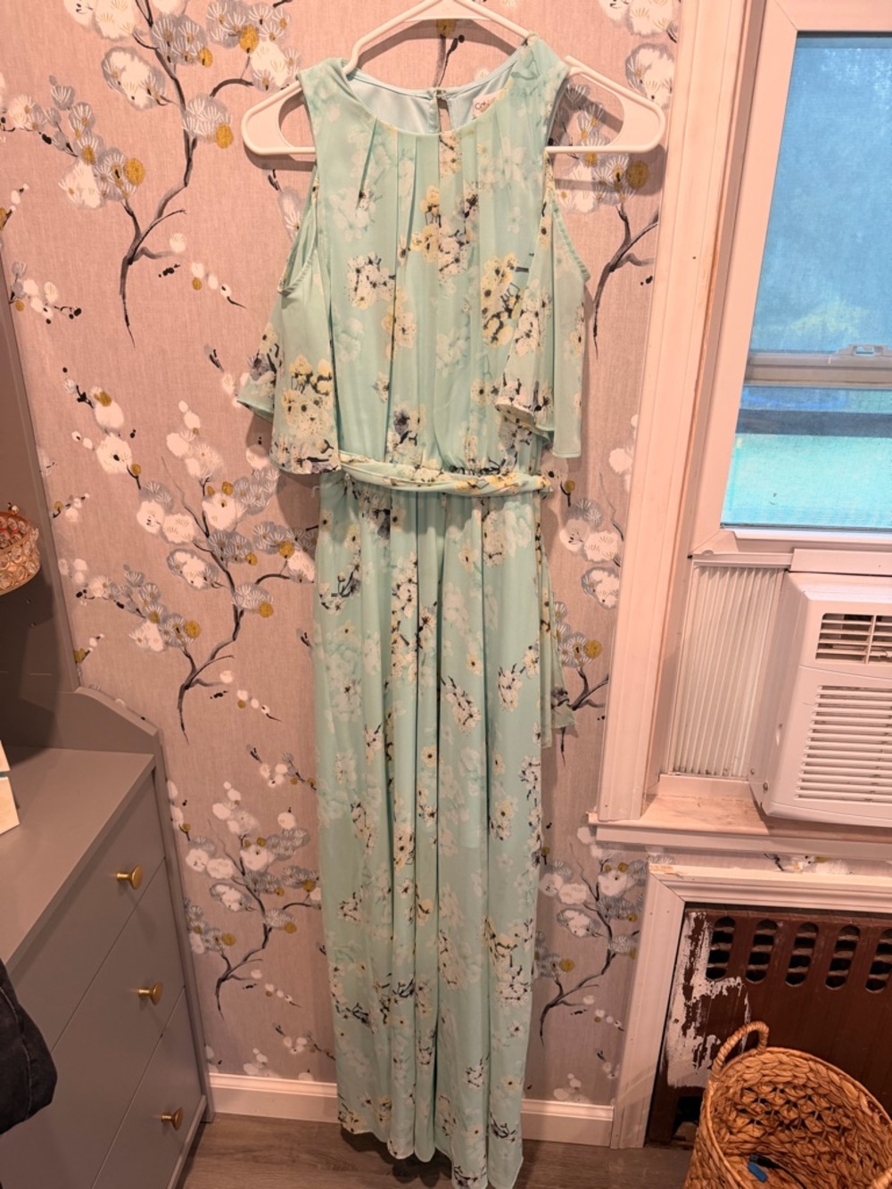 Calvin Klein Mint Floral Maxi Dress